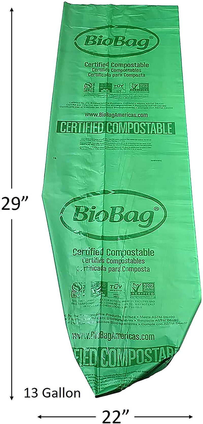 (USA), the Original Compostable Bag, 13 Gallon, 48 Total Count, 100% Certified Compostable Kitchen Food Scrap Bags, Kitchen Compost Trash Bin Compatible