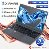 Xiaman 15.6" Gaming Laptop Computer AMD A4-7210 MX350 Discrete Graphics Notebook PC Fingerprint Unlock Laptops Windows 11 Pro
