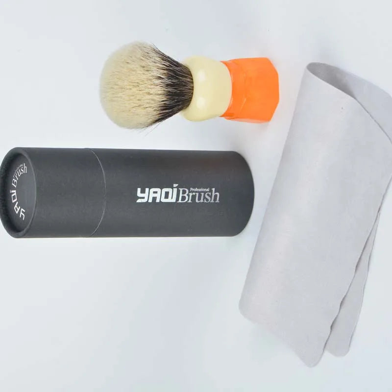 YAQI Ever-Helpful Two Band Badger Hair Mens Wet Shaving Brush Facial Beard Cleaning Shave Tool
