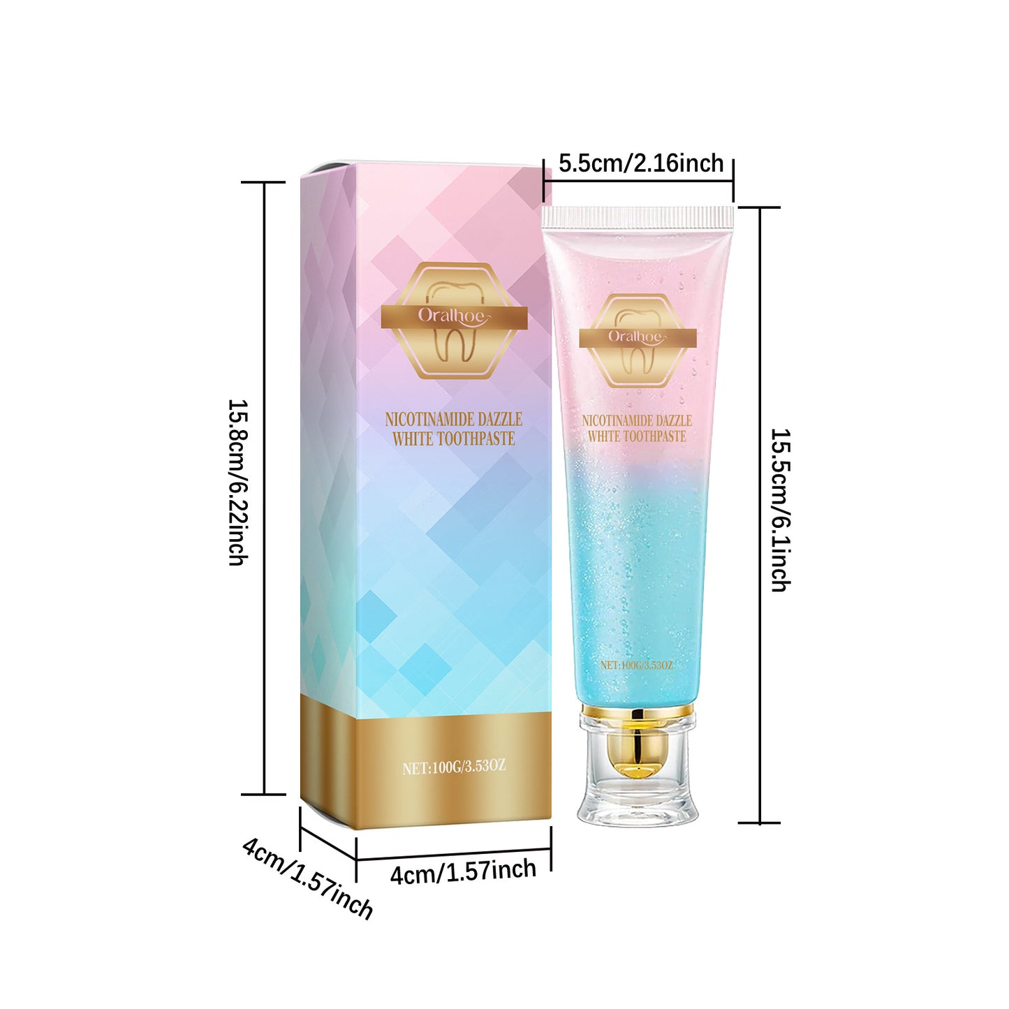 Niacinamide Whitening Toothpaste Reduce Plaque Fresh Bad Breath Stains Removing Hygiene Clean Dazzling Brighten Oral Teeth Care