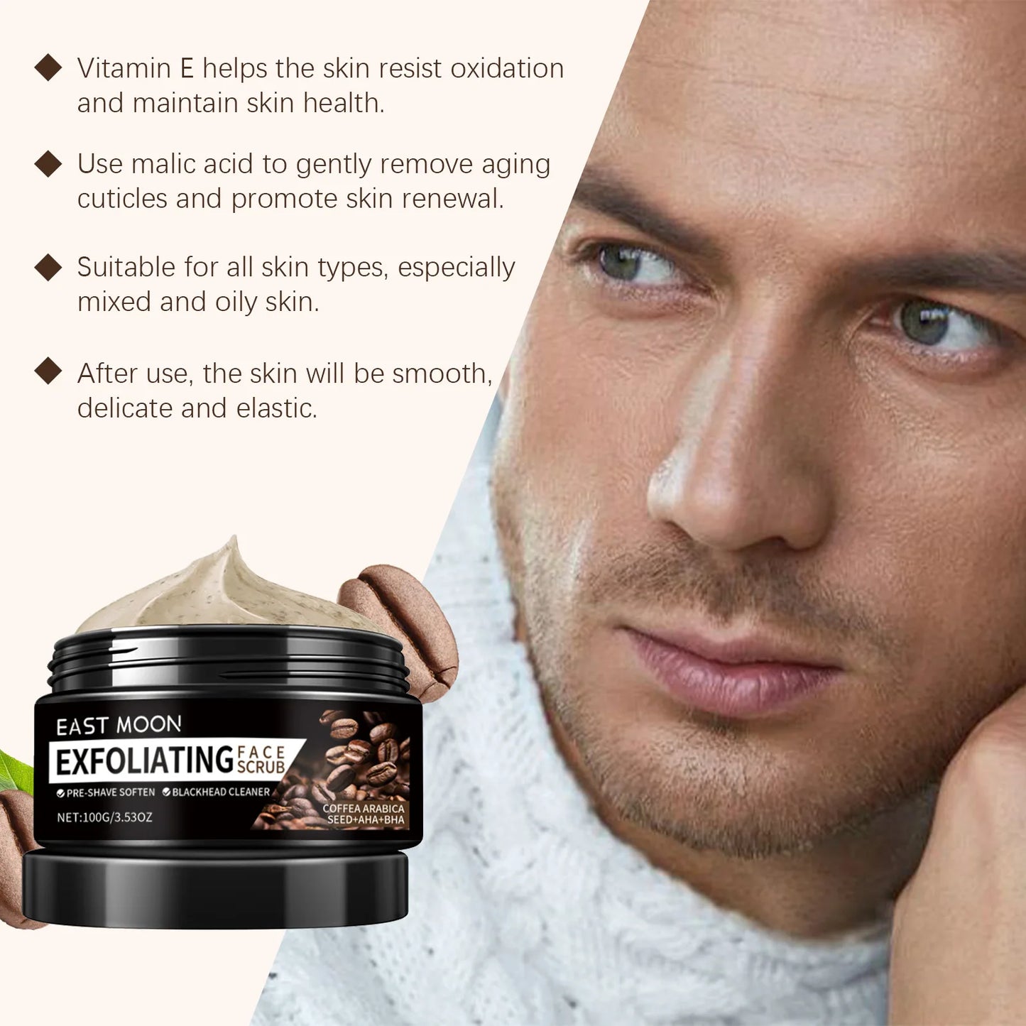 Vitamin E Facial Scrub Deep Cleaning Moisturizing Wash Improve Brightening Oil Control Repair Exfoliator Coffee Face Scrub Cream