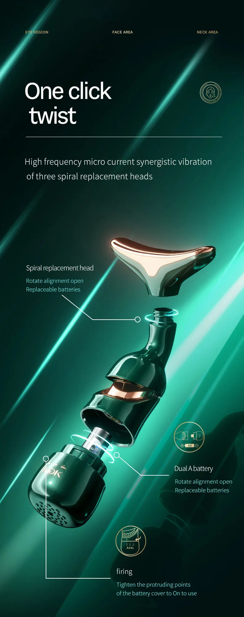HF Facial Machine All-round Face Massager Neck Facial Eye Lifting Massage Microcurrent Skin Rejuvenation Anti Wrinkle Skin Care