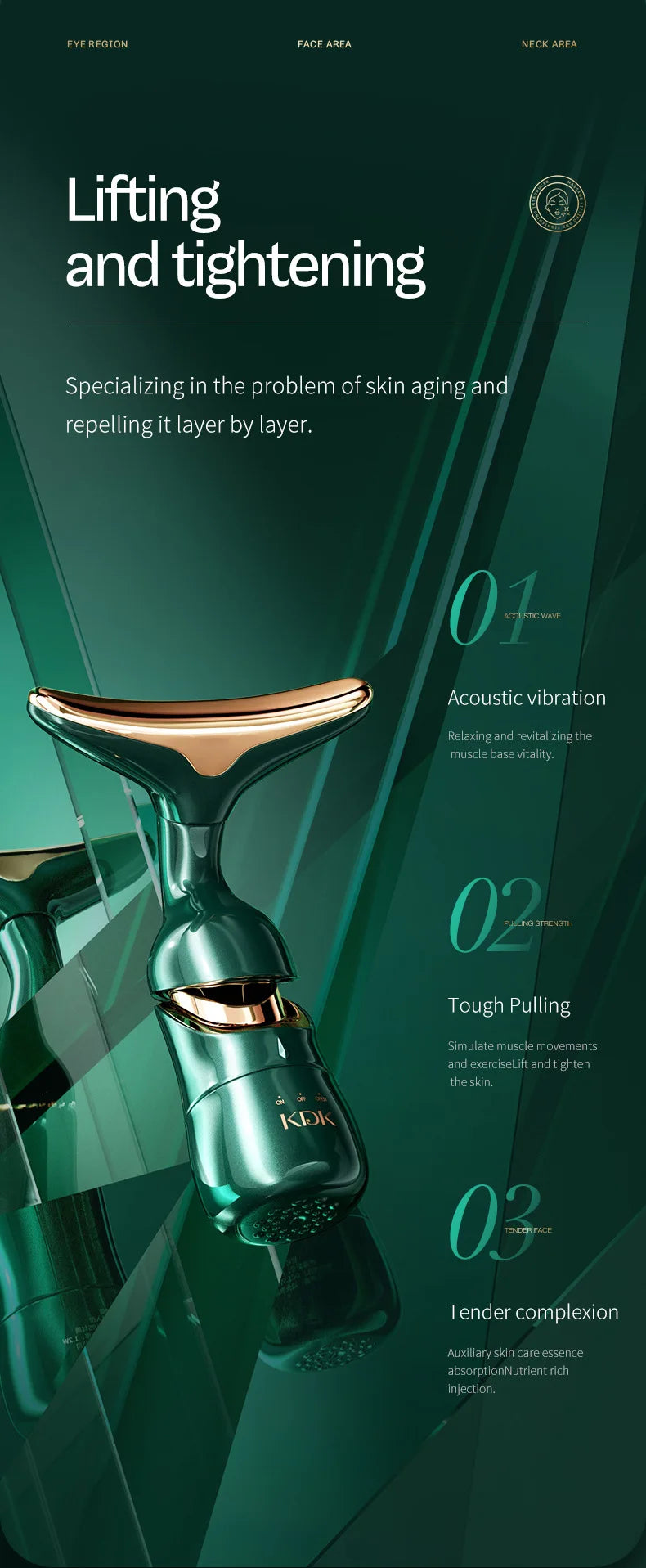 HF Facial Machine All-round Face Massager Neck Facial Eye Lifting Massage Microcurrent Skin Rejuvenation Anti Wrinkle Skin Care