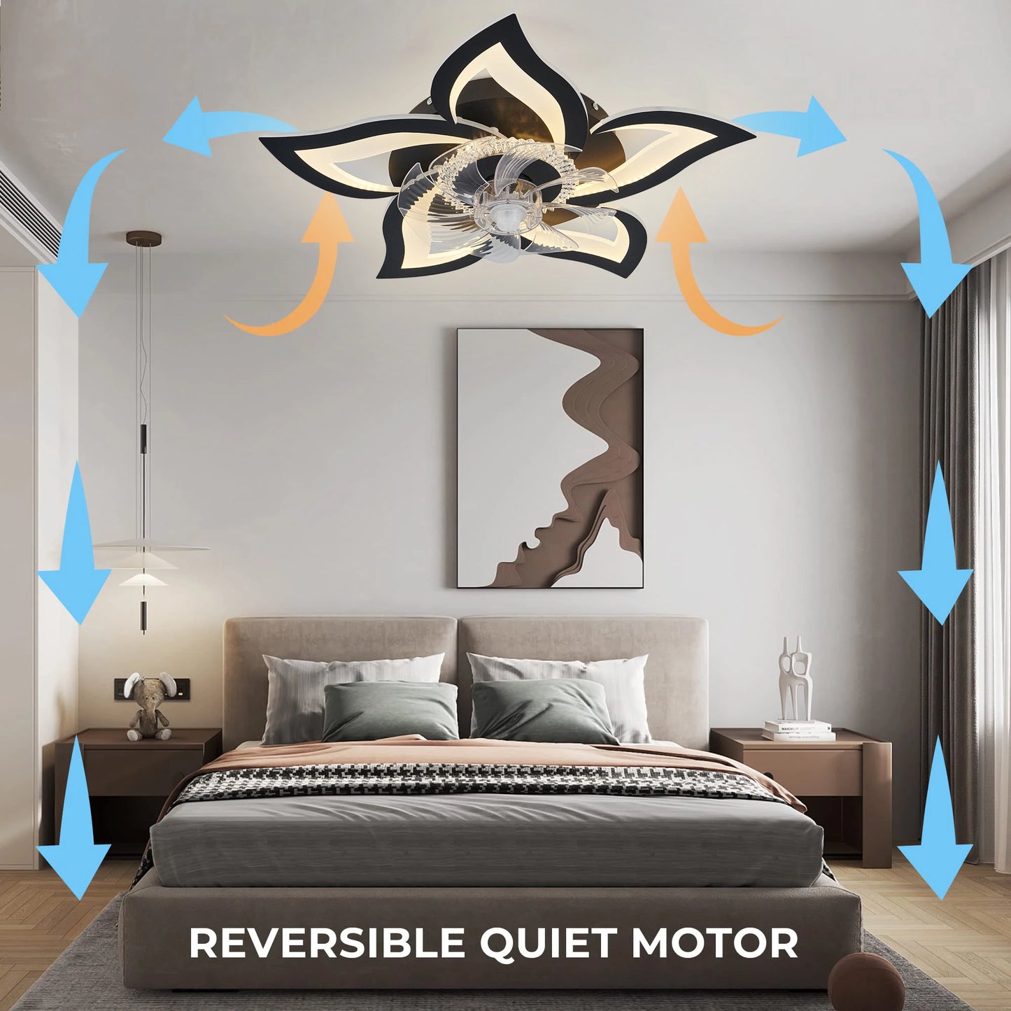 IRALAN home appliances LED ceiling fan light modern smart switch ceiling fan with light home interior decoration fan light
