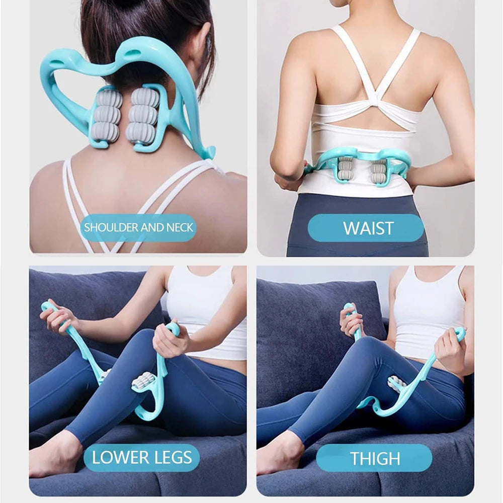 Handheld Neck Massager Trigger Point 6 Balls Roller Massager for Relieve Neck Shoulder Muscle Soreness & Tension Headache