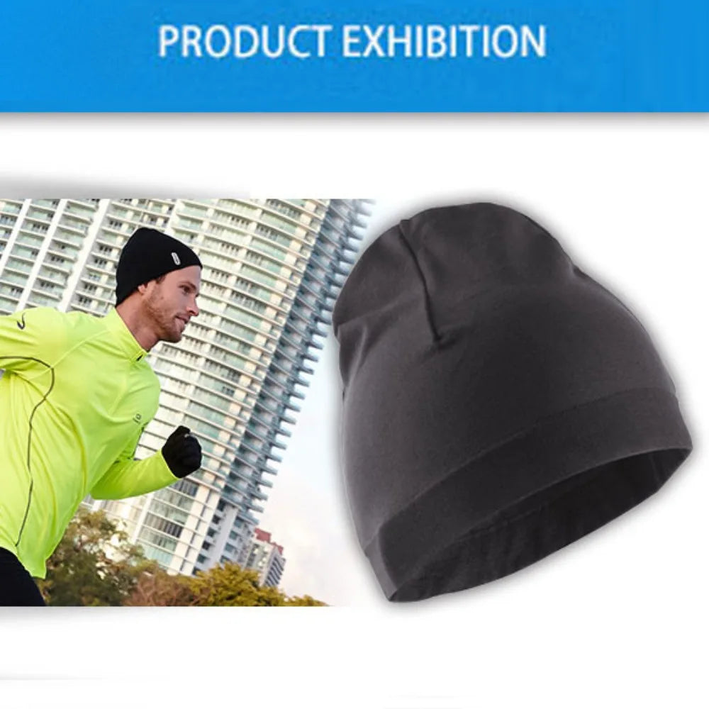 Skullcaps Winter Running Hats Comfortable Solid Color Windproof Sport Cap Running Winter Quick Drying Soft Sport Bonnet Fishing