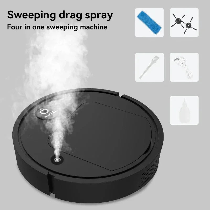 2025 4-in-1 Smart Home Appliance: Air Purifier, Mist Humidifier, Vacuum Cleaner & Robotic Sweeper, Enhance Home Air Quality, Eff