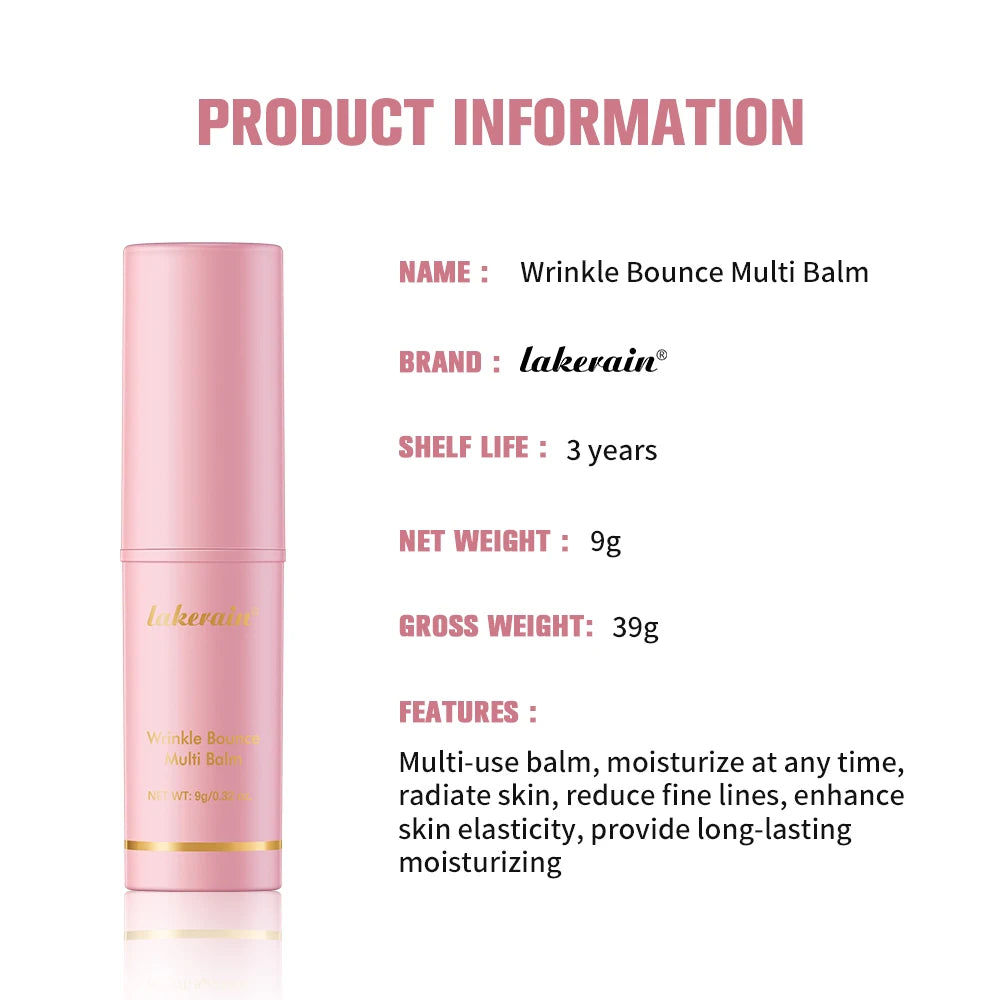 Wrinkle Bounce Multi Balm Facial Moisturizer Hydrating Lip Balm Eye Cream Neck Cream Makeup Base & Face Mist Moisture Balm Stick