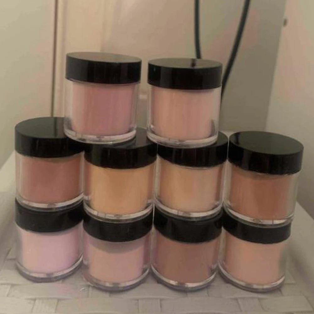 10ml*10Jar Nude Nail Acrylic Powder Set All Seasons Skin Tones Nude Neutral Nail Acrylic for 3D Carving/French Nail Extension&*&