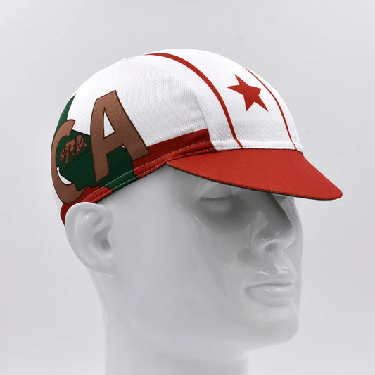 Classic Retro California Cycling Caps for Men and Women, Breathable Quick Dry Bicycle Hats, Bike Caps