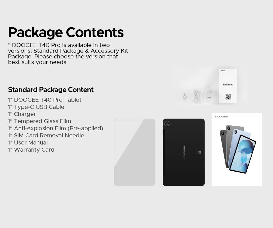DOOGEE T40 Pro Tablet 12 20GB(8 + 12) 512GB Android 14 Helio G99 6nm 10800mAh 18W Charge Quad Speaker 7.6mm ultra-thin