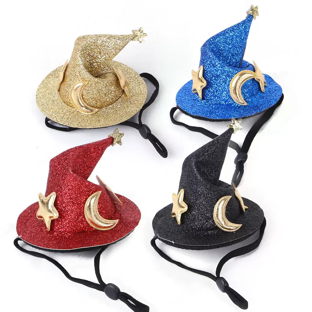1/4pcs Halloween Witch Hat Hair Clip Mini Star Moon Witch Cap Hairpin Headdress Women Costume Ornaments Headwear Party Gifts