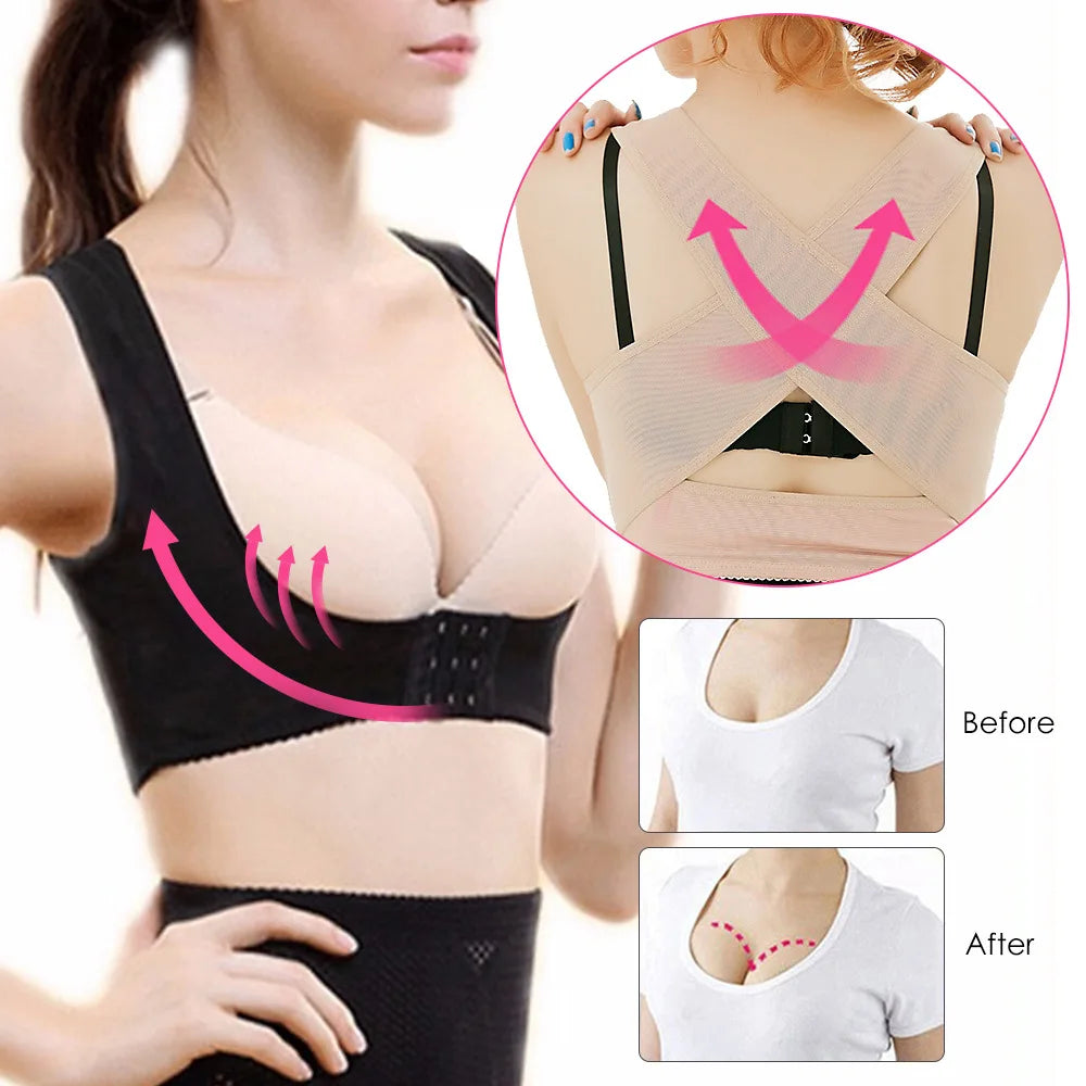 1PC Adjustable Women Back Chest Support Belt Back Posture Corrector Orthotics Posture Correction Brace Rectify Corset Bone Care