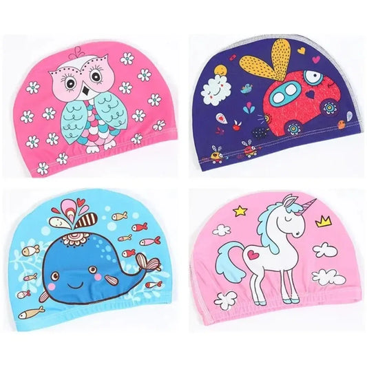 10pcs Children's Swimming Caps Elastic Fabrics Swimming Pools Water Sports Boys' and Girls' Swimming Caps Boys' Swimming Caps