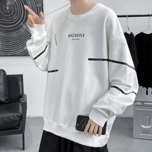 T Shirts for Men Streetwear Tops Baggy Aesthetic Male Clothes Hip Hop Stripe Regular Fit Cotton Designer Quotes Harajuku Fashion