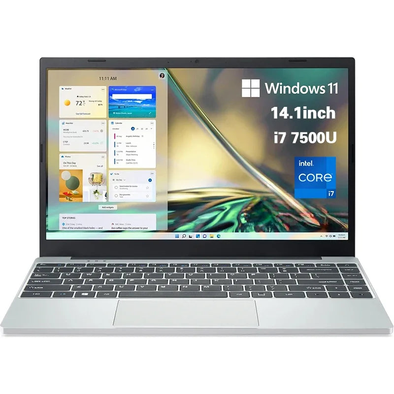 14.1 inch Laptop Computer Portable Windows 11 Intel Core i7-7500U Notebook 12GB RAM 1TB 2TB SSD Office Study Laptops