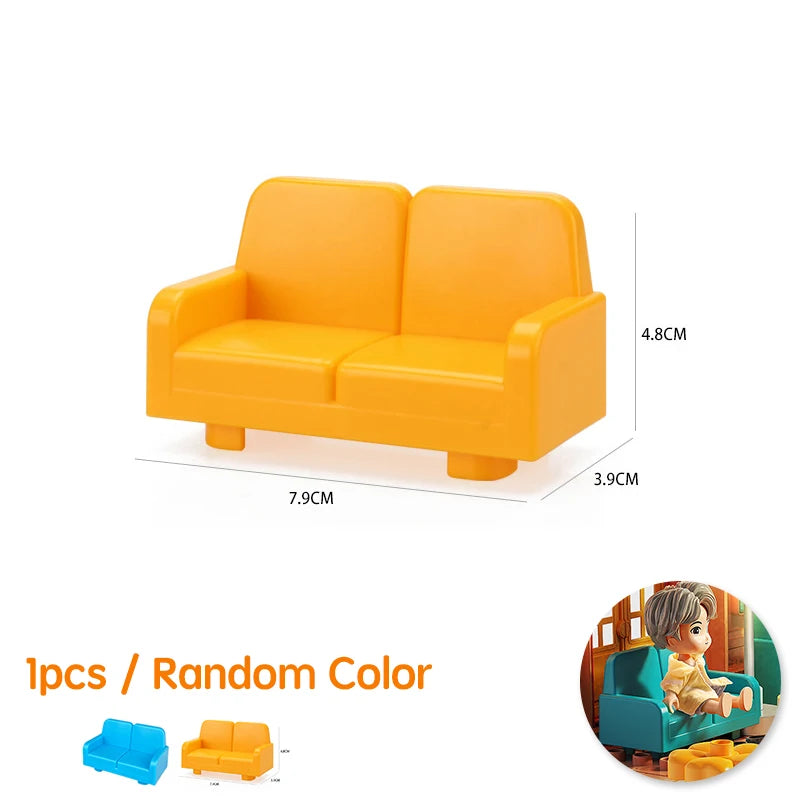 Children's Big Building Blocks Home Appliances Air Conditioner Refrigerator Accessories Household Compatible with Duploed Toys
