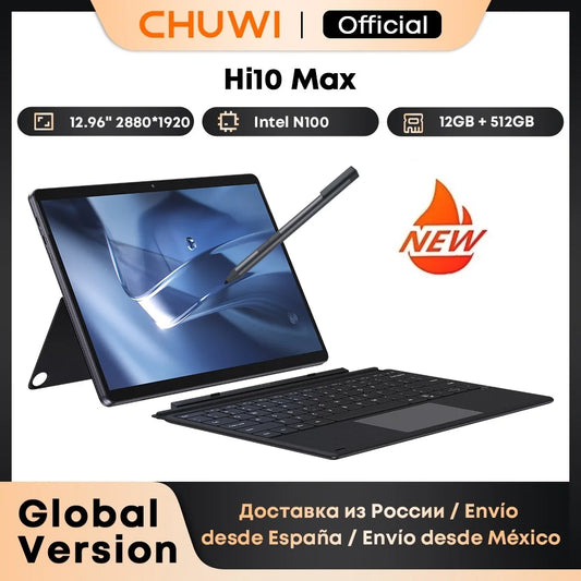 CHUWI Hi10 Max Tablet 2 In 1 Tablet PC 12.96inch 3K Display N150/N100 Laptop 12GB RAM 512GB ROM Windows 11 Tablets 2.4G/5G WiFi