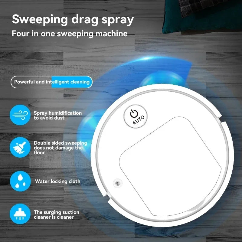 2025 4-in-1 Smart Home Appliance: Air Purifier, Mist Humidifier, Vacuum Cleaner & Robotic Sweeper, Enhance Home Air Quality, Eff