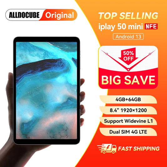 Alldocube iPlay 50 Mini 4GB RAM 64GB ROM Tablet 8.4inch Tiger T606 Android13 Widevine L1 4000mAh Dual SIM 4G LTE