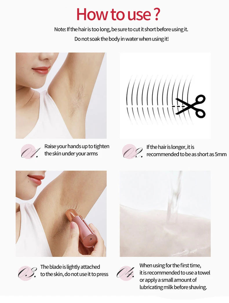 Mini Lipstick Shaver USB Electric Hair Removal Machine Eyebrow Trimmer Women's Hair Removal Device Facial Hair Removal Instrumen