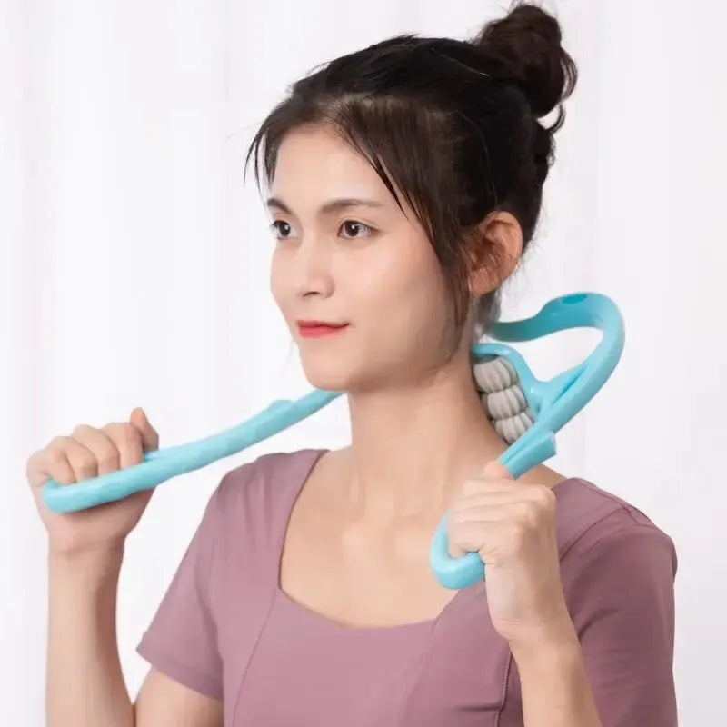 Six Wheel Cervical Massager Clip Neck Massage Roller Neck Shoulder Back Kneading Massager Manual Multifunctional Massage Tools