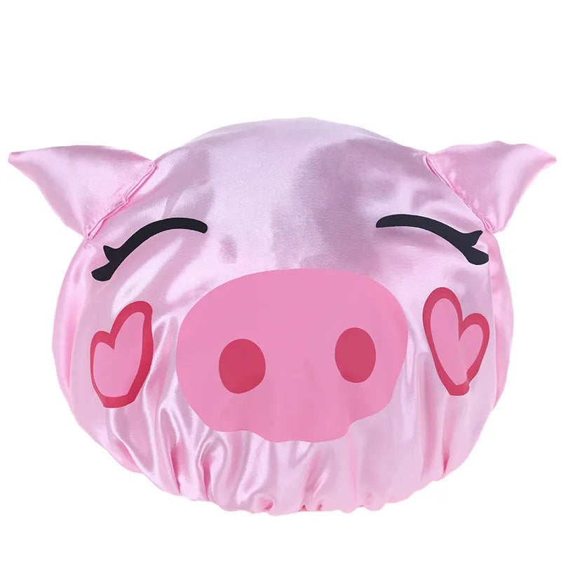 Double-layer children's cartoon waterproof shower cap Double-layer Children Cartoon Waterproof Shower Cap Cute Baby Bath Cap