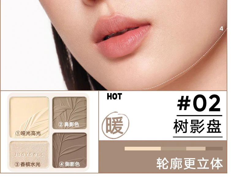 Judydoll Contouring Makeup Bronzer Face Palette Matte Highlighter Brighten Facial Powder Blusher Illuminator Powder Shadow