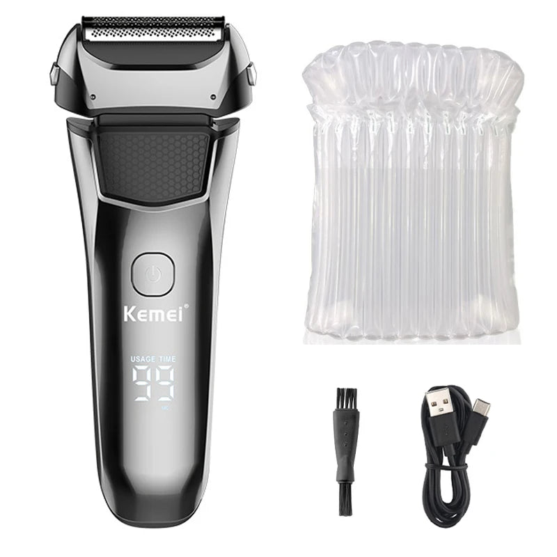 Kemei 8512 Rechargeable Electric Shaver Hair Beard For Men Facial Stubble Electric Razor Fades Bald Head Shaving Machine Tool