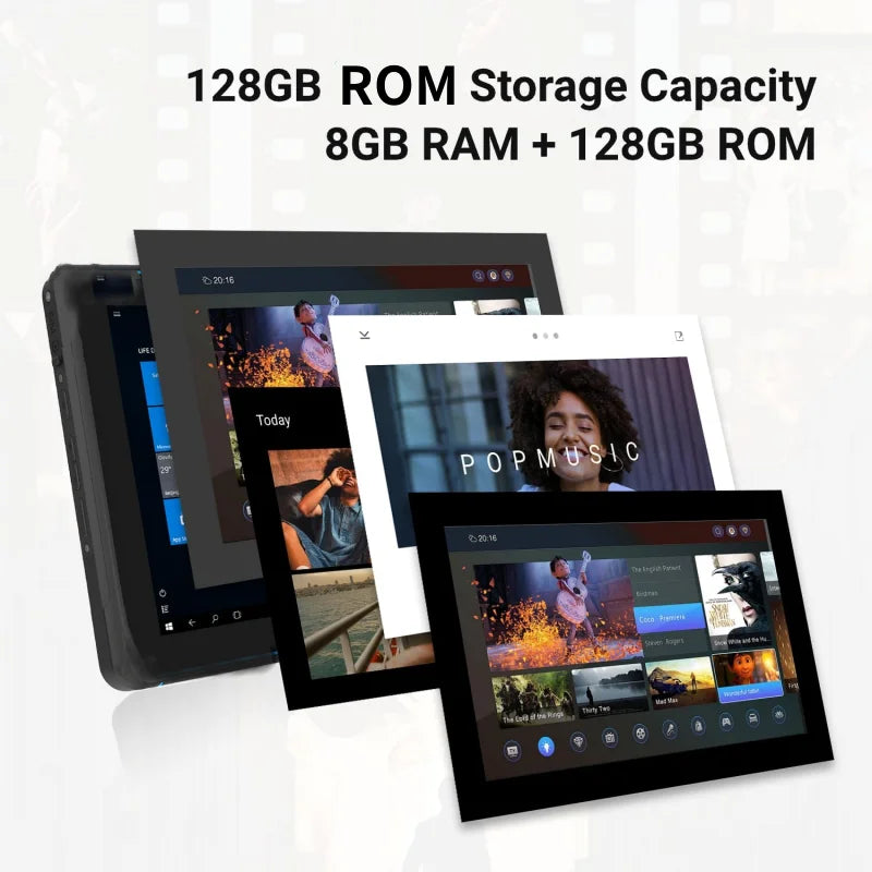 8GB RAM 128GB ROM 8 INCH 64 Bit AR3 Windows 10 Tablet PC 1280*800 Pixel Quad Core build in 4000mAh Battery Dual Camera