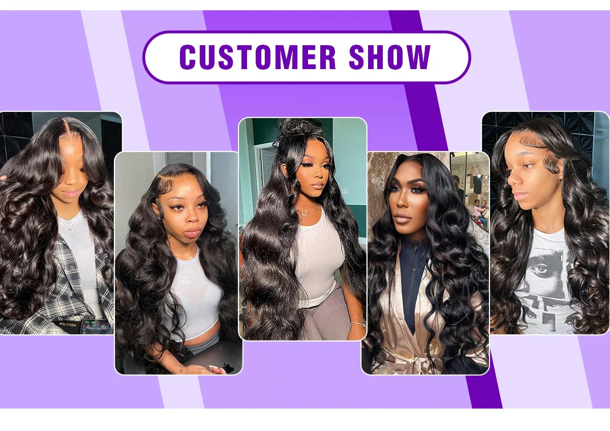 180% Density Body Wave Lace Front Human Hair Wig 13x6 HD Transparent Human Hair Wig Pre Pluck For Women Natural Black Color Wig