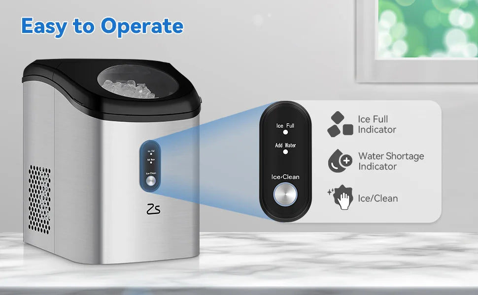 Ice Maker Countertop with Soft Chewable Ice,10,000pcs/33Lbs/Day,Portable Ice Machine with Ice Scoop,Self-Cleaning Timer Function