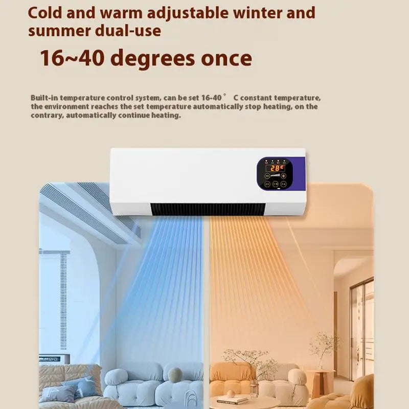 Home Air Conditioner For Bedroom 2000W Air Conditioners For Wall With Remote Control Winter Warmer Temperature Adjustable