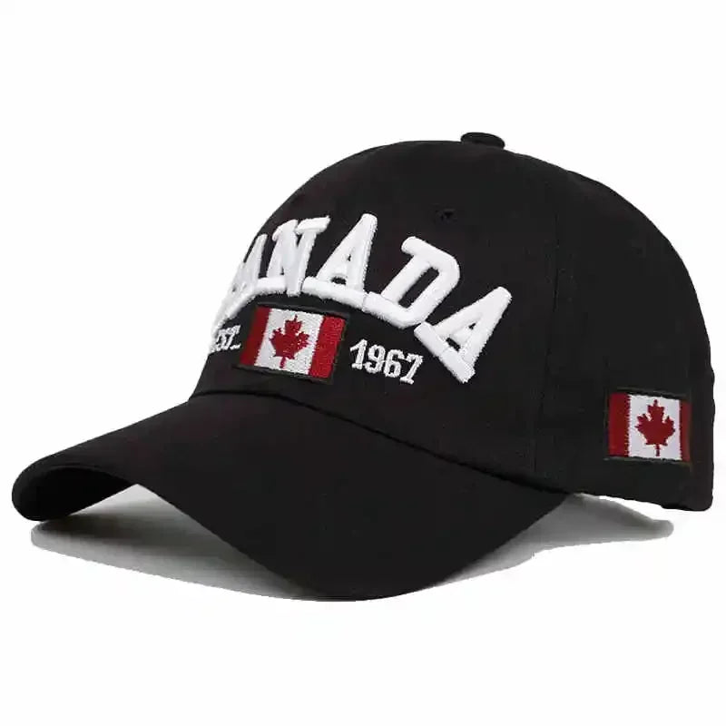 Canada Caps Men Women Summer Fashion Dad Hat Snapback Flag Letter Embroidery Black White Baseball Cap Women Gorras Hombre