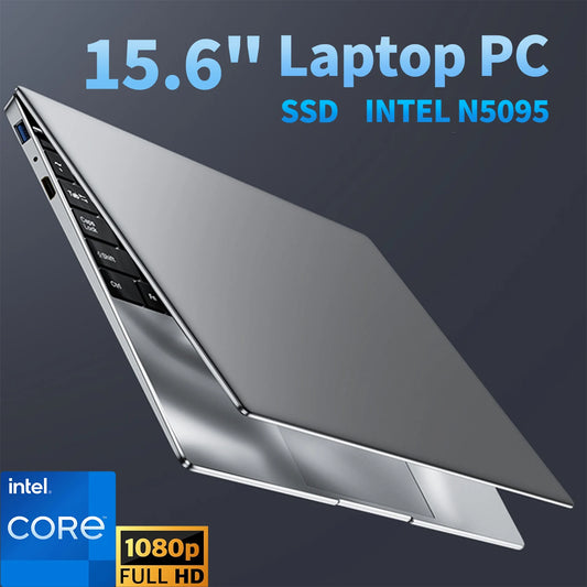 15.6-inch Laptop Windows 11 32GB RAM DDR4 2TB SSD Intel N5095 Full HD Office PC with Backlight Fingerprint Laptop Macbook Air