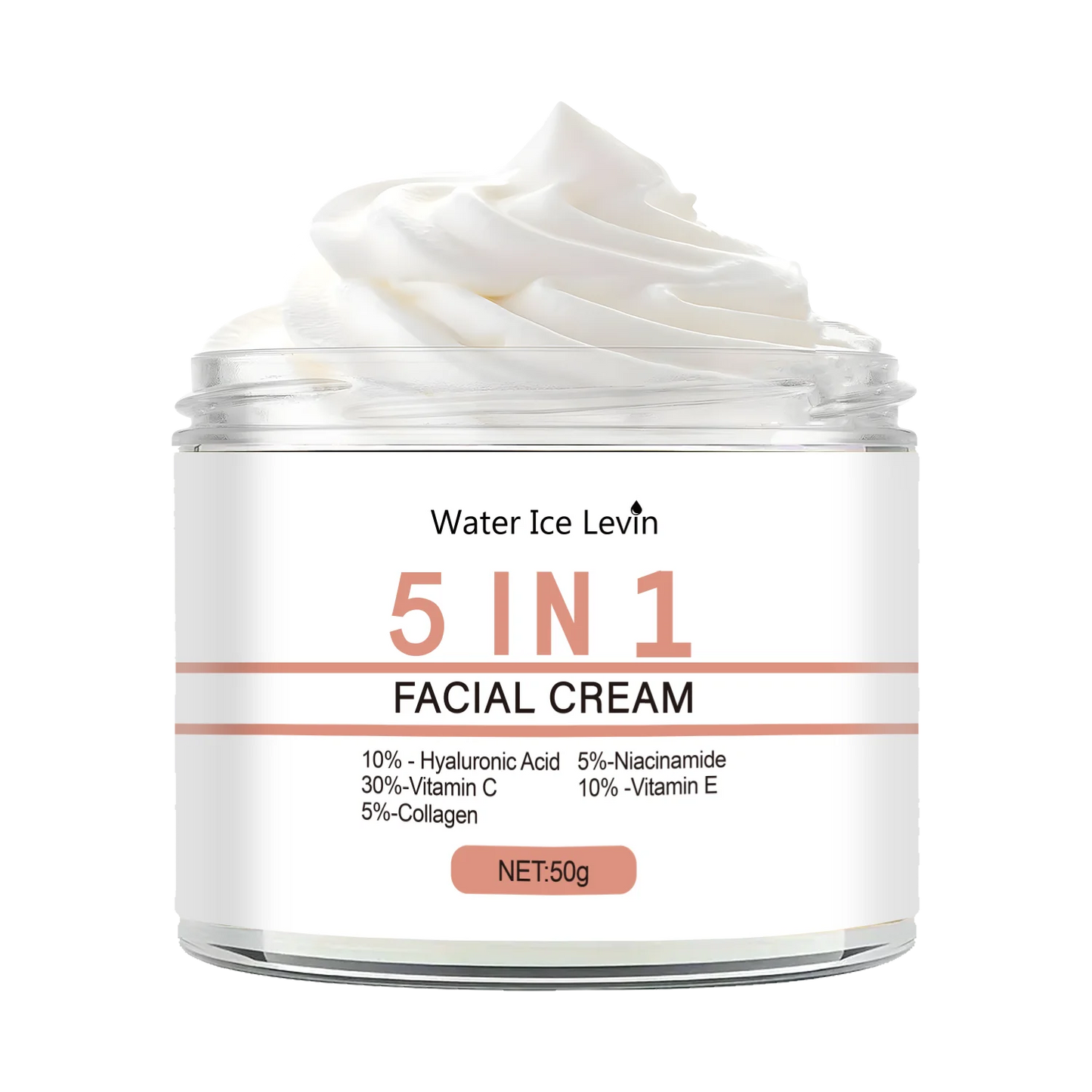 5-in-1 Facial Cream - Moisturizing and Moisturizing and Moisturizing Cream Contains Hyaluronic Acid, Retinol, Collagen, Vitamin C and E, Suitable for All Skin Types, Unscented, Firming and Moisturizing