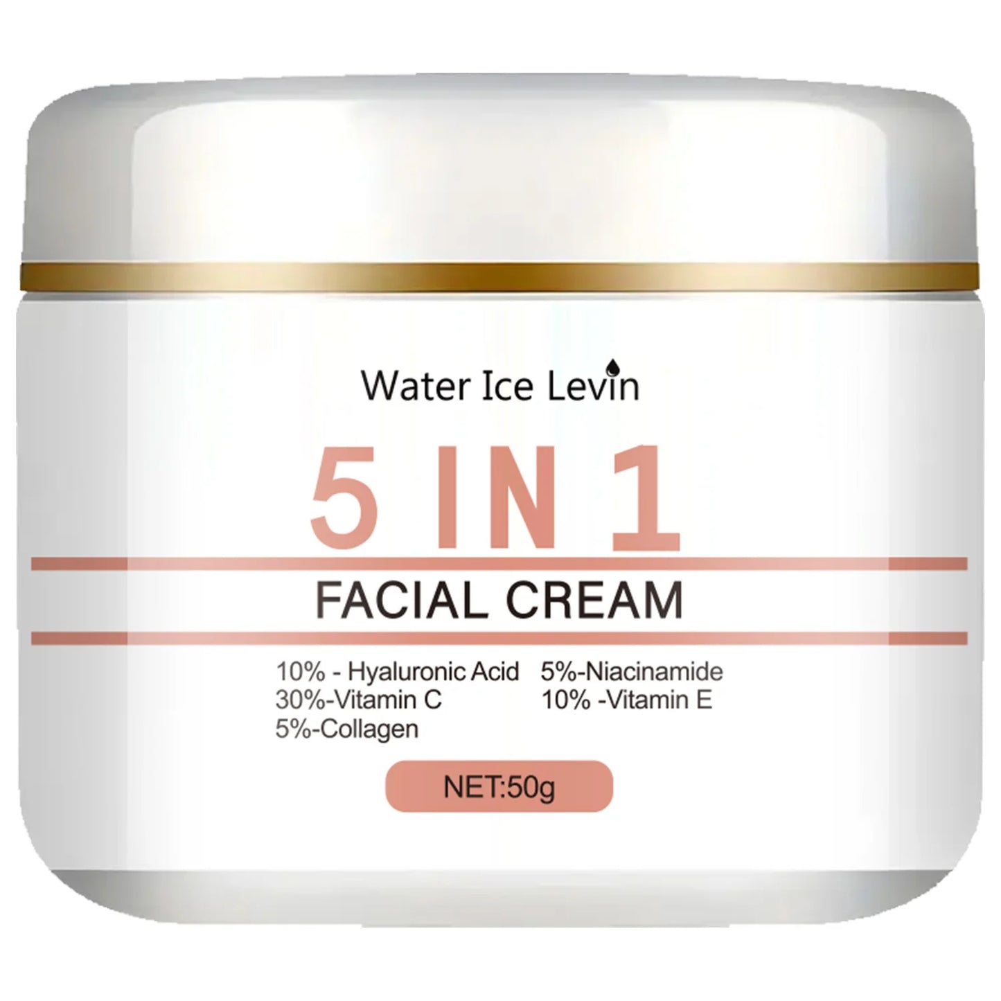 5-in-1 Facial Cream - Moisturizing and Moisturizing and Moisturizing Cream Contains Hyaluronic Acid, Retinol, Collagen, Vitamin C and E, Suitable for All Skin Types, Unscented, Firming and Moisturizing