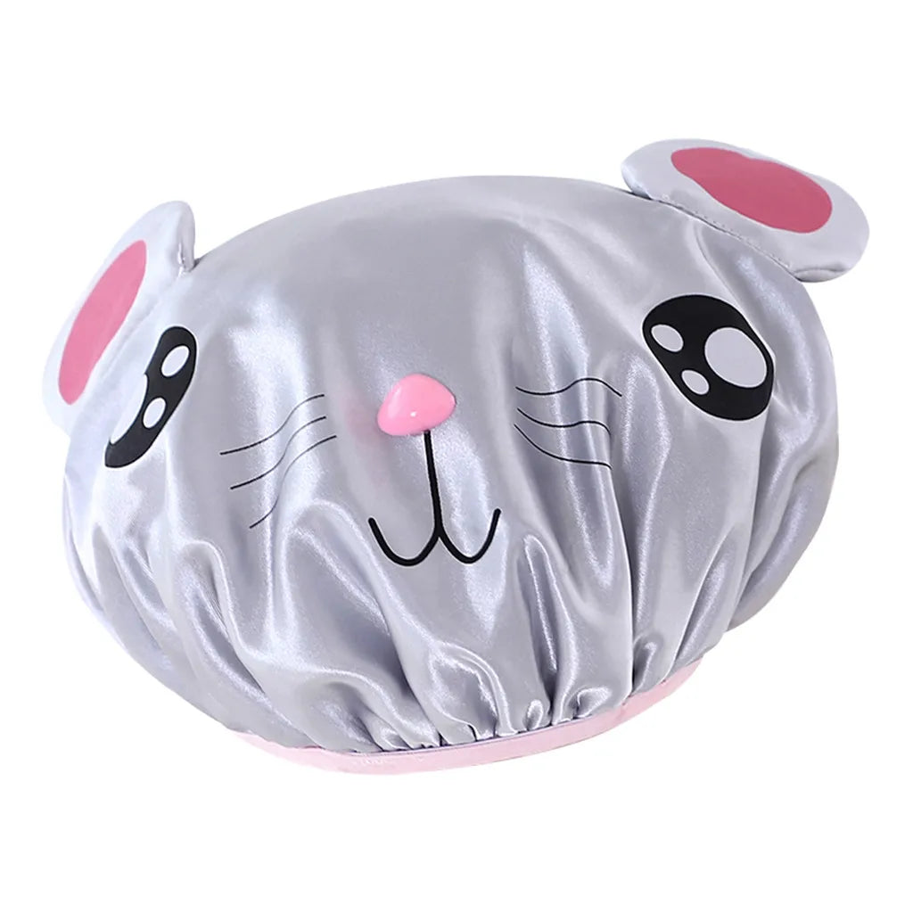 Double-layer children's cartoon waterproof shower cap Double-layer Children Cartoon Waterproof Shower Cap Cute Baby Bath Cap