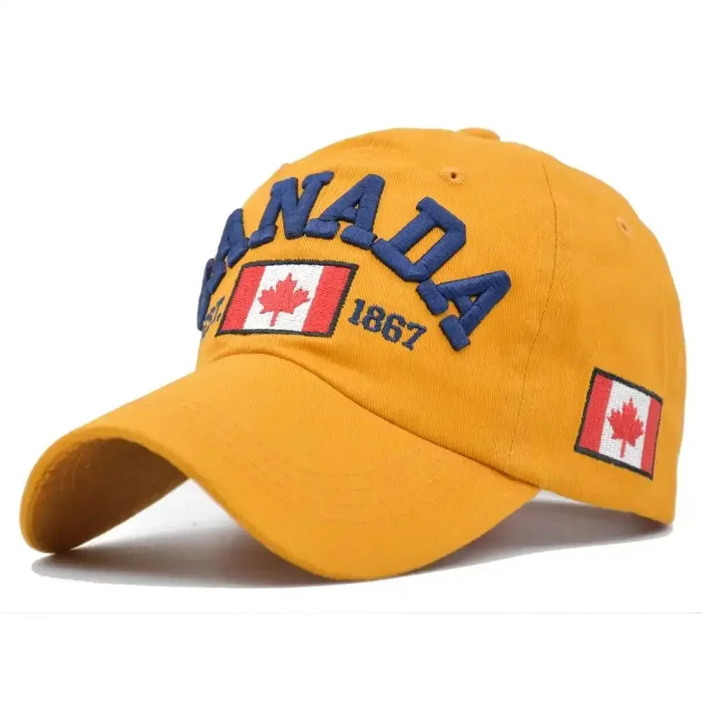 Canada Caps Men Women Summer Fashion Dad Hat Snapback Flag Letter Embroidery Black White Baseball Cap Women Gorras Hombre