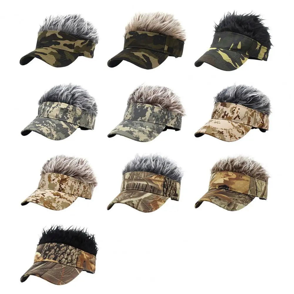 Funny Short Hair Caps Wig Peaked Cap Baseball Cap Men Women Beanie Wig Hat Wig Landlord Retro Street Caps Summer Hairs Wigs Hat