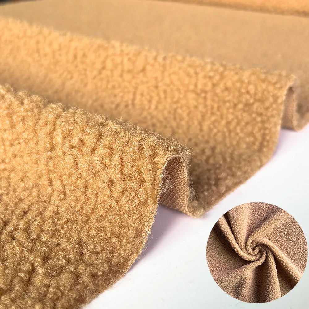 160cmx100cm Thicken Warmth Faux Lamb Wool Fabric Coral Fleece Plush Doll Slight Elasticity Sewing Lining Coat Apparels Accessory