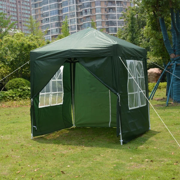 2 x 2m Two Doors & Two Windows Practical Waterproof Right-Angle Folding Tent Green