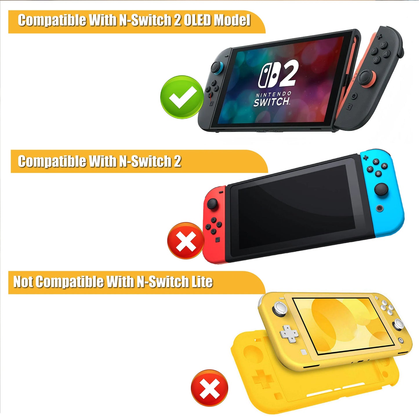 Accessories for N-Switch 2, Carry Case, Screen Protector, Joy Con Case, Games Holder, Dust Removal & Cleaning Cloth