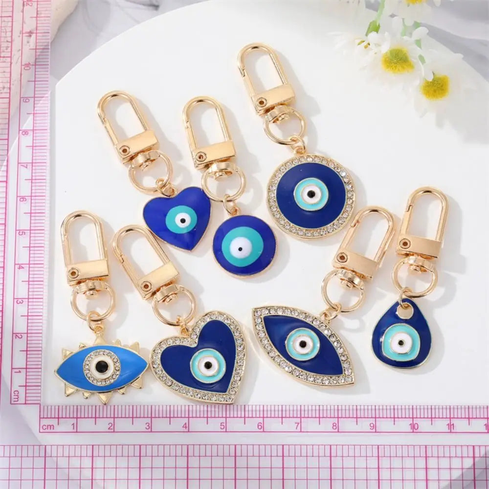 Car Accessories DIY Trinkets Ornaments Key Ring Holder Evil Eye Keychain Blue Eye Key Chain Hamsa Hand Keyring Car Keyring