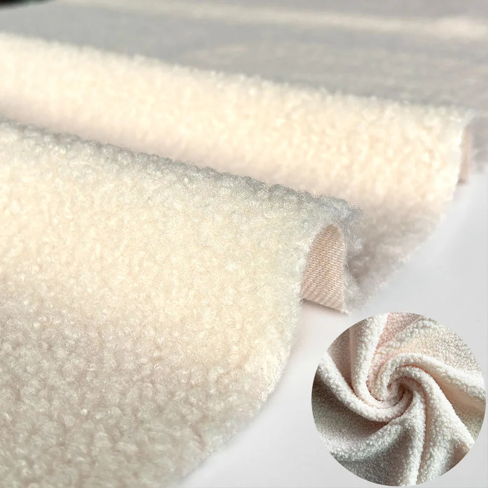 160cmx100cm Thicken Warmth Faux Lamb Wool Fabric Coral Fleece Plush Doll Slight Elasticity Sewing Lining Coat Apparels Accessory