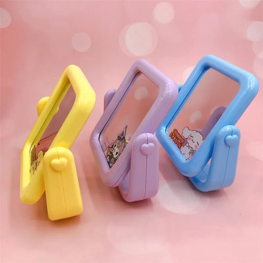 Anime Accessories Kawaii My Melody Cinnamoroll Pom Pom Purin Rotating Mirror Cartoon Desktop Ornament Decoration Dressing Mirror
