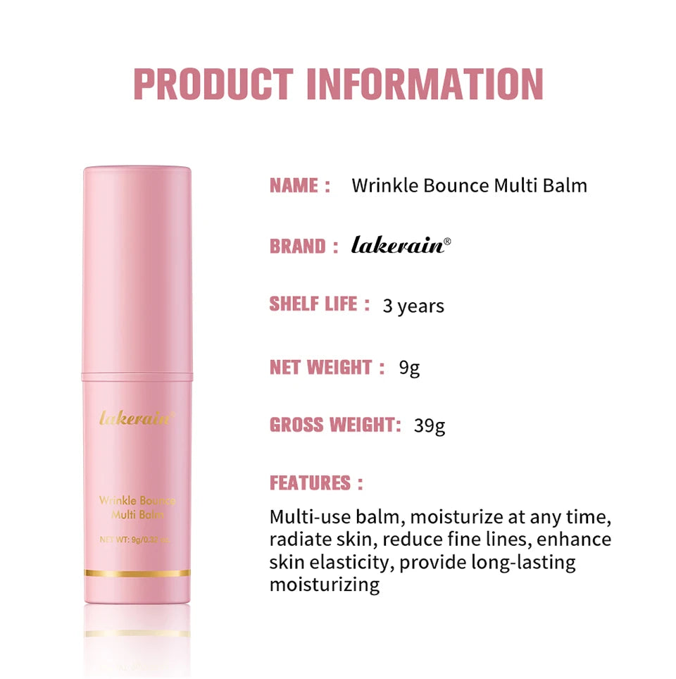 Wrinkle Bounce Multi Balm Facial Moisturizer Hydrating Lip Balm Eye Cream Neck Cream Makeup Base & Face Mist Moisture Balm Stick