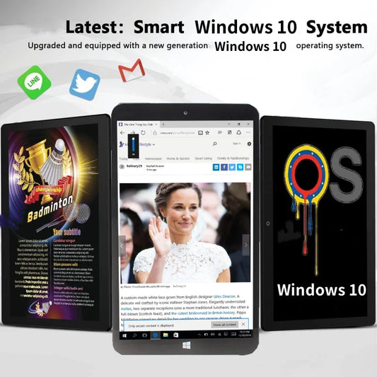 8GB RAM 128GB ROM 8 INCH 64 Bit AR3 Windows 10 Tablet PC 1280*800 Pixel Quad Core build in 4000mAh Battery Dual Camera