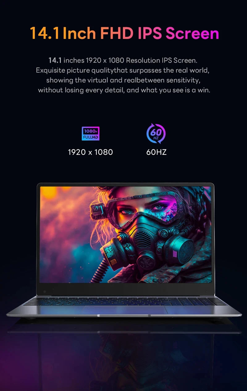 2025 Laptop Computer Windows 11 Pro Intel Core i9 8950HK Gaming Laptop 16GB RAM 1TB 2TB SSD 14.1 inch Portable Business Notebook