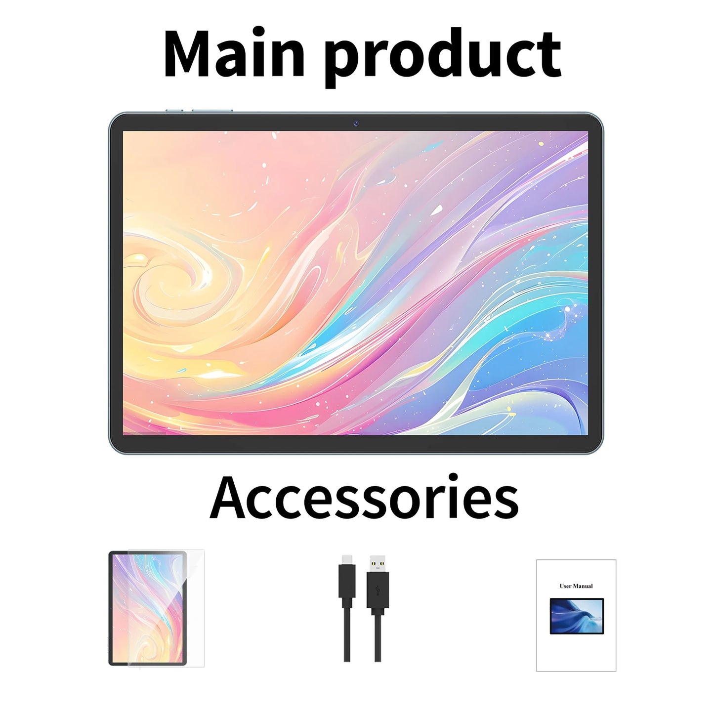 Relndoo New Android 15 Tablet 10.1 Inch, T606 Processo, 24GB(4+20 Expand) RAM 128GB ROM, IPS Screen, Dual Camera, 5G WiFi, GPS